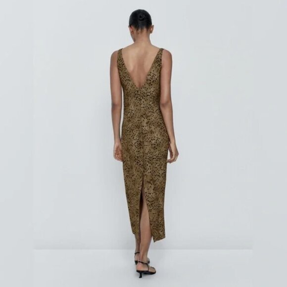 Massimo Dutti Stappy Spot Print Dress Size 4 - Picture 2 of 5